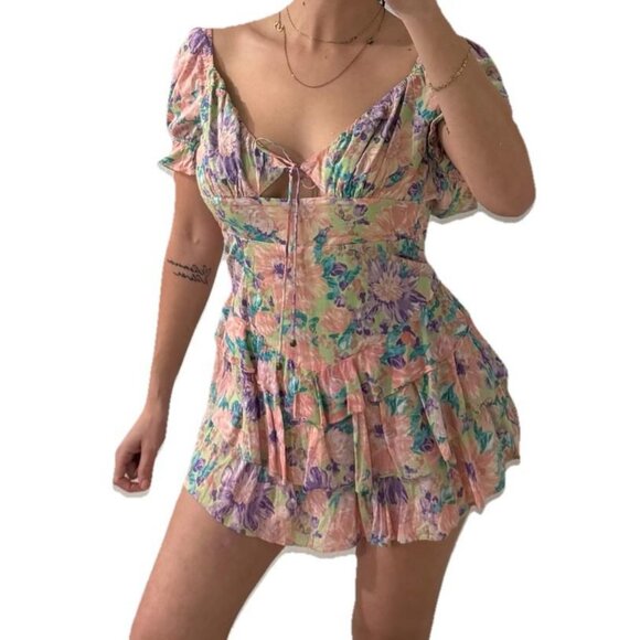Women’s Sundae Muse Romper Dress Size 8 Spring Floral Cute‎ Summer - Picture 12 of 13